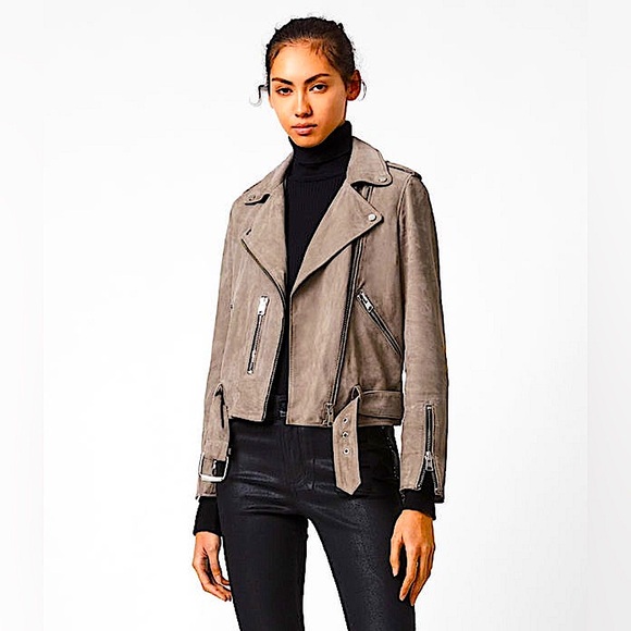 ALLSAINTS SUEDE BALFERN BIKER JACKET - Picture 1 of 17
